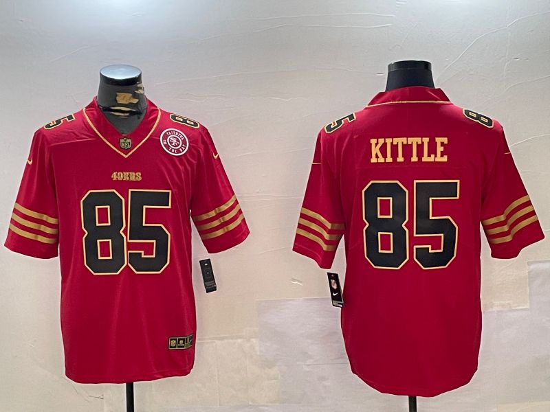 Men San Francisco 49ers 85 Kittle Red Gold 2024 Nike Limited NFL Jersey style 12303